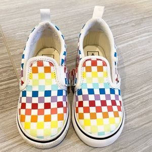 Rainbow checker kids Vans